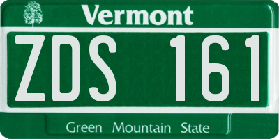 VT license plate ZDS161