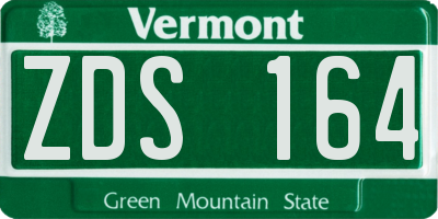 VT license plate ZDS164