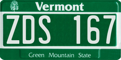 VT license plate ZDS167