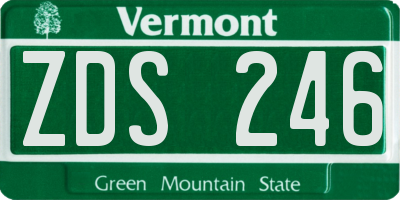 VT license plate ZDS246
