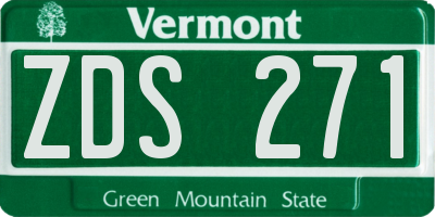 VT license plate ZDS271