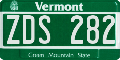 VT license plate ZDS282