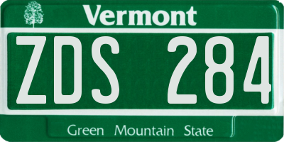 VT license plate ZDS284