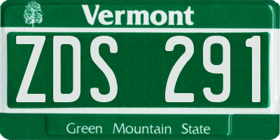 VT license plate ZDS291