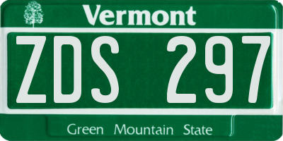 VT license plate ZDS297