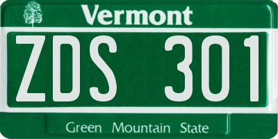 VT license plate ZDS301