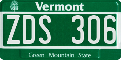 VT license plate ZDS306