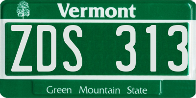VT license plate ZDS313