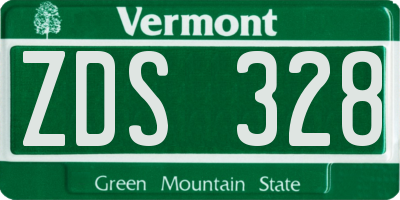 VT license plate ZDS328