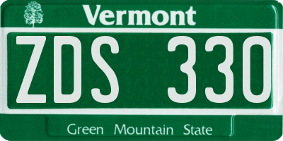 VT license plate ZDS330
