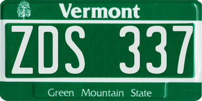 VT license plate ZDS337