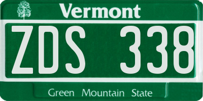 VT license plate ZDS338