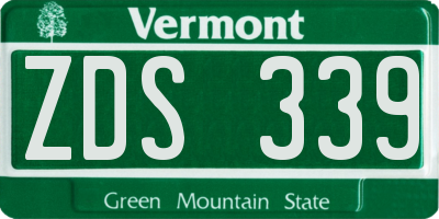 VT license plate ZDS339