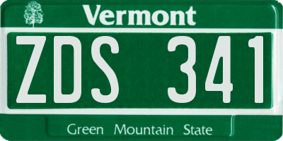 VT license plate ZDS341