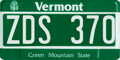 VT license plate ZDS370