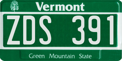 VT license plate ZDS391