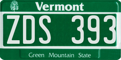 VT license plate ZDS393