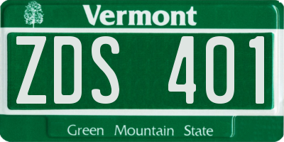 VT license plate ZDS401