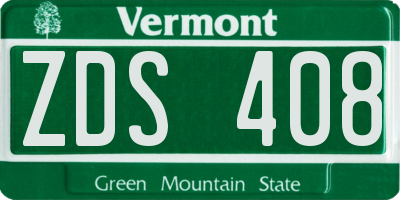 VT license plate ZDS408