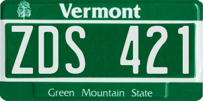 VT license plate ZDS421