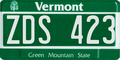 VT license plate ZDS423