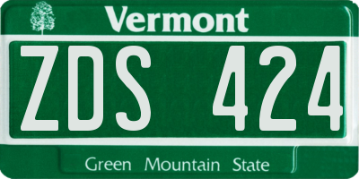VT license plate ZDS424
