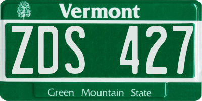 VT license plate ZDS427