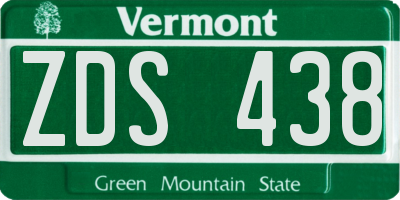 VT license plate ZDS438