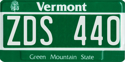 VT license plate ZDS440