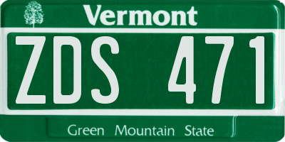 VT license plate ZDS471