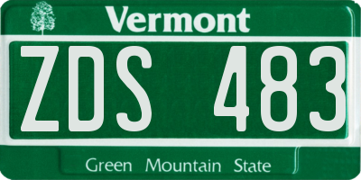 VT license plate ZDS483
