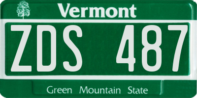 VT license plate ZDS487