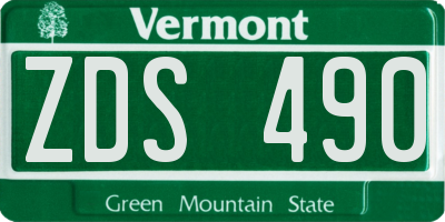 VT license plate ZDS490