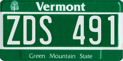 VT license plate ZDS491