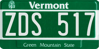 VT license plate ZDS517