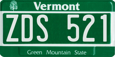 VT license plate ZDS521