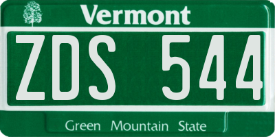 VT license plate ZDS544