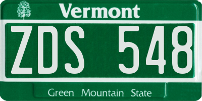 VT license plate ZDS548