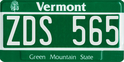 VT license plate ZDS565
