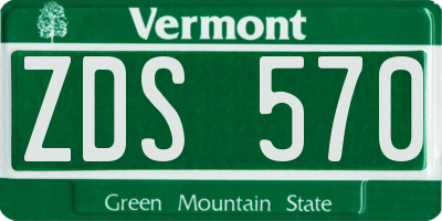 VT license plate ZDS570