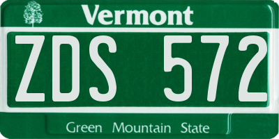 VT license plate ZDS572