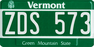 VT license plate ZDS573