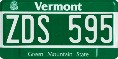 VT license plate ZDS595