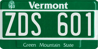 VT license plate ZDS601