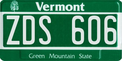 VT license plate ZDS606