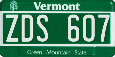 VT license plate ZDS607