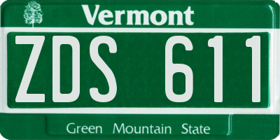 VT license plate ZDS611