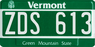 VT license plate ZDS613