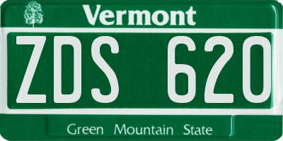 VT license plate ZDS620