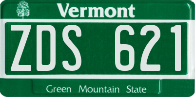 VT license plate ZDS621